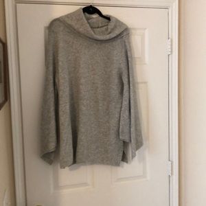 Gray cowl-neck sweater